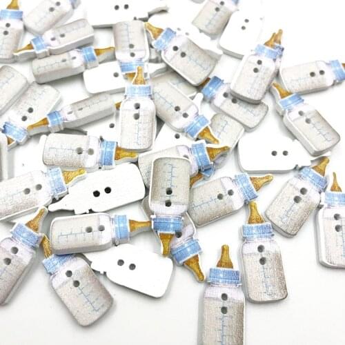 10/50/100Pcs Mix Wood Buttons Baby bottle Craft Scrapbook Sewing Appliques 25mm WB776