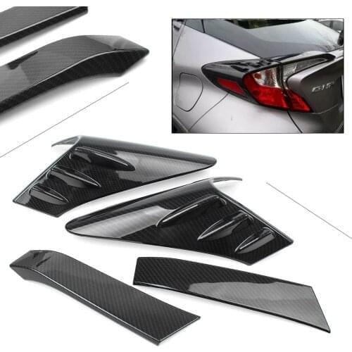 4x Rear Tail light Cover Protector Trim Decoration For Toyota C-HR CHR 2016 2017 2018 Carbon Fiber Color Car Styling ABS Plastic