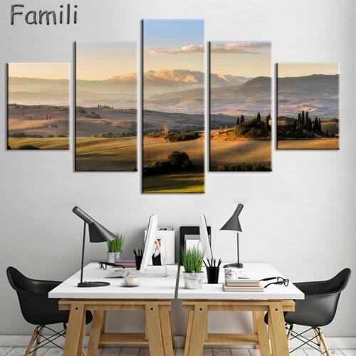 5pcs/set HD Landscape Canvas Paintings Art Home Decoration For Living Room Modular Pictures On The Wall cuadros,home decor