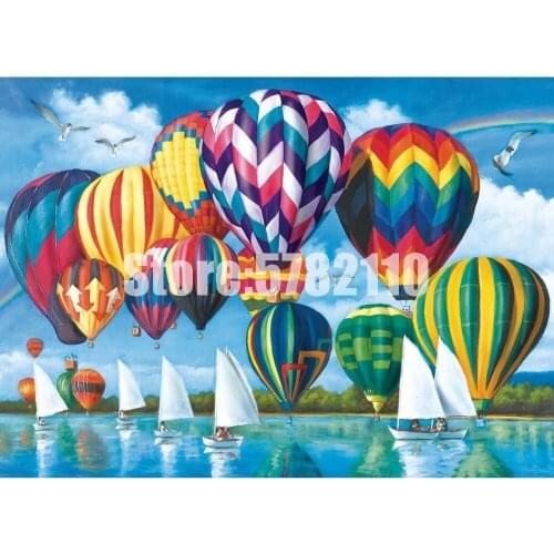 5D DIY Diamond Painting Boats Landscape Hot Air Balloons Diamond Mosaic Full Diamond Embroidery Rhinestone Child Gift Christmas