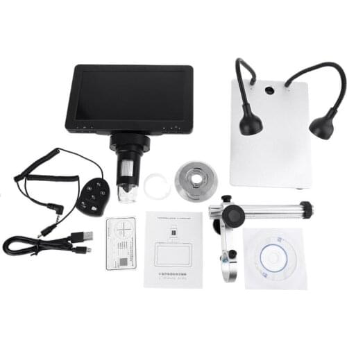 7 inch Digital Microscope 1200X 12MP Camera Magnifier Long Object Distance for PCB/SMD Repair Soldering w/ wire control