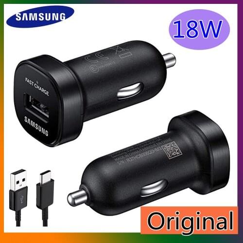 Samsung Note 8 Fast Car Charger Original 18W Adapter USB Type C Quick Charging 2A Cable For Galaxy S8 S9 S10 A51 A52 A50 A20s