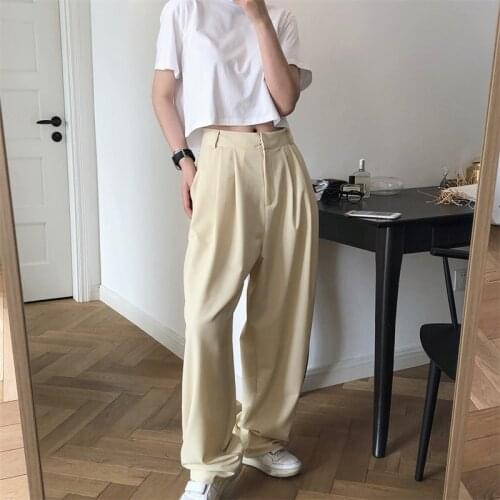 2021 New Summer Fashion Ladies Pants Loose High Quality Women Trousers Casual Elegant Cotton Female Wide Leg Bottoms T59