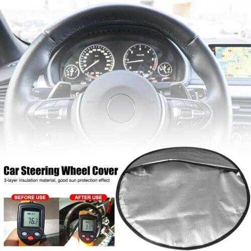Steering Wheel Cover Sun Shade Vacuum Cotton Steering Wheel Cover Insulation Sun Shade Car Accessories Perfect for Most Standard