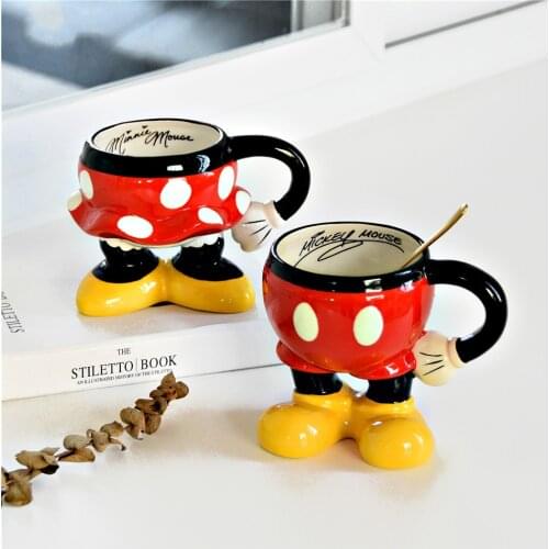 Children Cartoon Cup Mug Ceramic Couple Pair