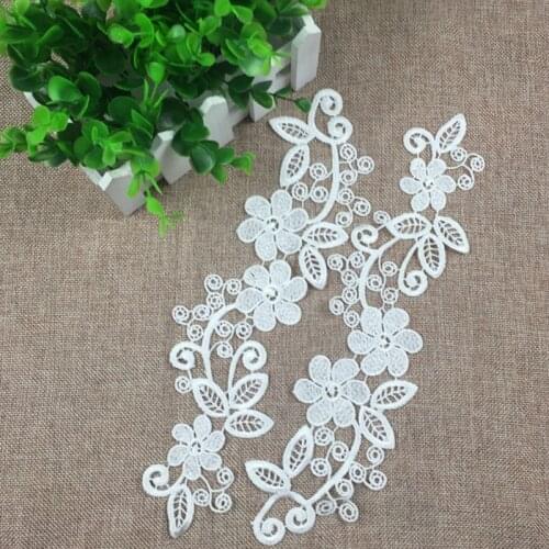 DIY Sewing Supplie Floral Lace Applique Embroidered Guipure Wedding Address Lace Motif Patches Garment Wedding Dress Decoration