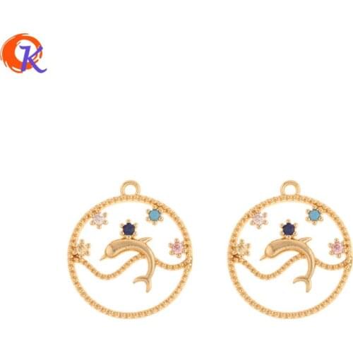 Cordial Design 10Pcs 18*20MM Jewelry Accessories/CZ Pendant/Hand Made/Genuine Gold Plating/DIY Making/Charms/Earring Findings