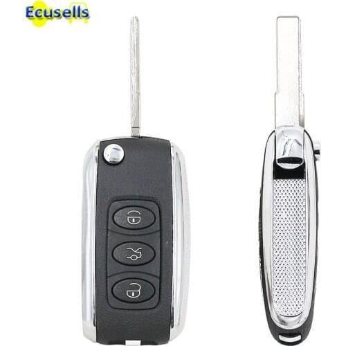 For Bentley Style Modified Flip Remote Key Shell 3 Button for VW Volkswagen B5 Remote key shell with uncut HU66 Silver Side