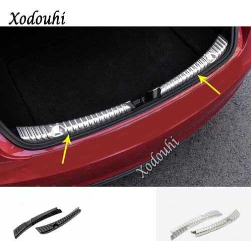 For Tesla Model 3 Model3 2018 2019 2020 Car Inner Inside Rear Bumper Trim Stainless Steel Scuff Sill Trunk Plate Pedal Moulding
