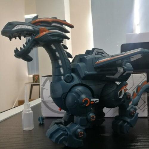 HX5D Electric Walking Dinosaur Model Spray Mechanical Dragon Toy with Light Sound Gifts