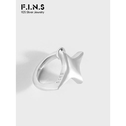 F.I.N.S One Piece Simple Fashionable 925 Sterling Silver Star Ear Clip without Piercing Female Clip Earrings Fine Jewelry