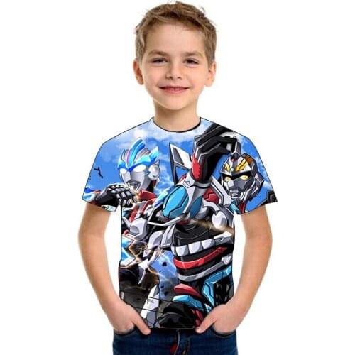 3D Anime Giant Robot SSSS.DYNAZENON Boys T-shirt Summer Children TV Animation Print Short Sleeve Casual Clothing Kids Tees Tops