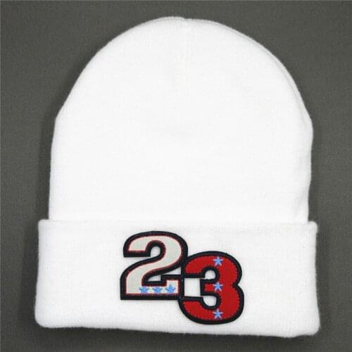 Cotton American 23 embroidery Thicken knitted hat winter warm hat Skullies cap beanie hat for kid men women 64