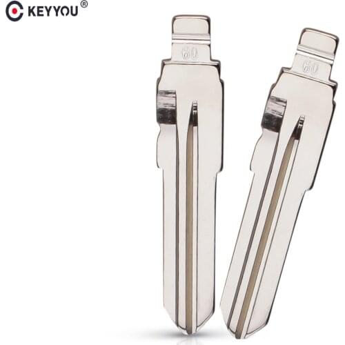 KEYYOU 10 pcst Uncut Metal GT15 2 in 1 LiShi Scale KD/VVDI Blank Car Key Blade NO.60 With Tick Marks for Fiat/Palio/Old Ferrari