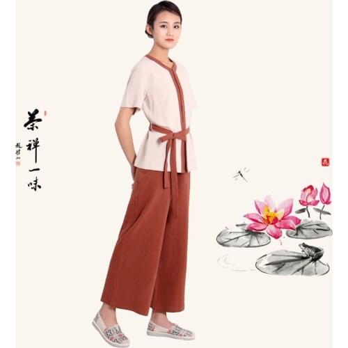 Meditation zen shaolin hanfu chinese traditional clothings for monk costume buddhist clothing monk robe taoism tibetan clothes