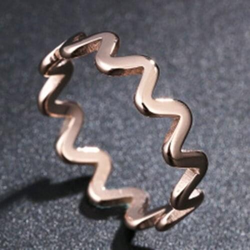 Classic Trendy Female Ocean waves Rings Succinct Design Finger Ring For Women Jewelry For Girl