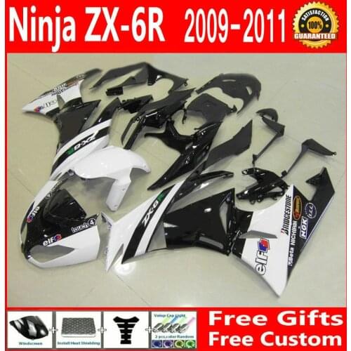 Motorcycle White Fairings ZX-6R 2009 2010 2011 Fairing kit For Kawasaki ninja ZX6R 09 10 11 EMS free g57