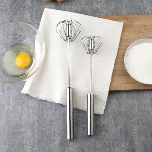 Kitchen Accessories Egg Tools Stainless Steel Mixer Egg Beater Manual Self Turning Whisk Hand Blender Egg Cream Stirring Kitchen