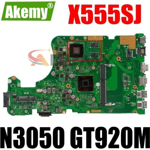 Akemy X555SJ Laptop motherboard for ASUS X555SJ original mainboard N3050 GT920M