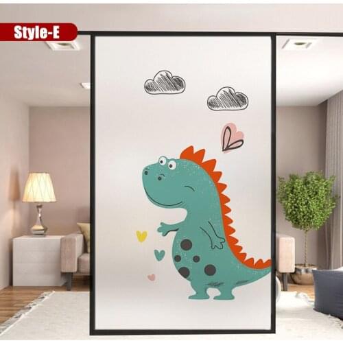 Cartoon Frosted Window Film No Glue Privacy Window Sticker Vinyl Opaque Home Decoration Children Room Decoration Glass Film