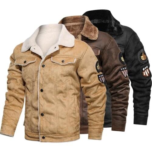 Leather Jacket Men Coats PU Motorcycle Biker Outerwear Male Winter Suede Faux Fur Jacket Thick Fleece Leather Mens Windproof 4XL