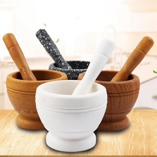 Mortar with Pestle Set Herbs Spice Grinder Bowl Garlic Food Mill Mixing Bowl Rod Kitchen Cooking Tools Supplies Free shipping 30