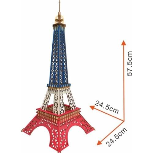 DIY Model toys 3D Wooden Puzzle-Colored paris tower Wooden Kits Puzzle Game Assembling Toys Gift for Kids Adult P39