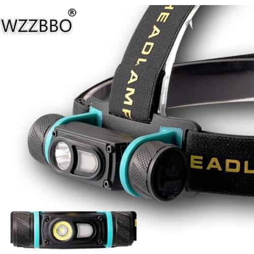 XPG+LED Headlight Three Light Source Strong Light Portable USB Rechargeable Headlight Outdoor White Light Red Headlight By 18650