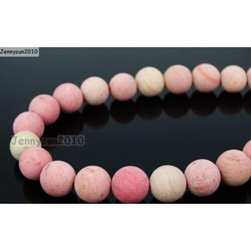 Natural Matte Rhodochrosite 10mm Frosted Gems stones Round Ball Loose Spacer Beads 15'' 5 Strands/ Pack
