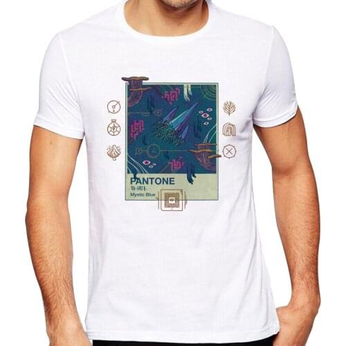 2020 Mens New Fashion Mystic Blue Design Short Sleeve T-Shirt Cool Tops Hipster Tee Shirts