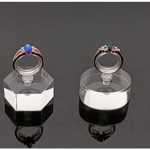 New Creativity Clear Acrylic Ring Display Stand Jewelry Showcase Ring Organizer Holder Jewellery Stands Cases Photography Props