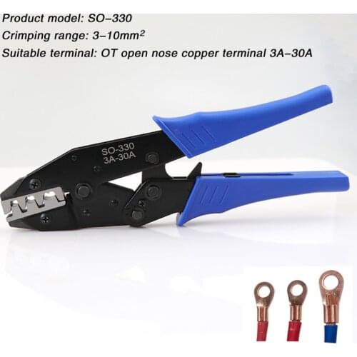 SO-330 Crimping Pliers Self-adjusting OT Open Nose Copper Terminal 3A-30A 3-10mm² Crimper Tool Crimp Plier High Precision