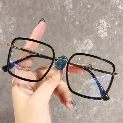 Big Frame Square Anti-blue Light Glasses Frame Oversized Computer Eyewear Frame For Women&Men Square Optical Glasses Eyeglasses