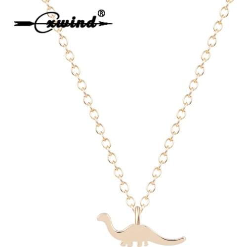Cxwind Tiny Animal Dinosaur Pendant Necklace Unique Dinosaur Charm Chain Necklaces Statement Jewelry for Women Girl Gift colar