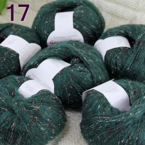 Sale 6ballsX50gr Luxury Fluffy Soft NEW MOHAIR Shawls Hand Knit Crochet Yarn Dark green 17
