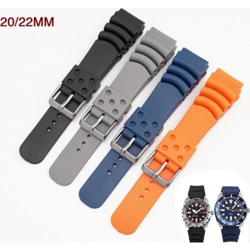 Silicone Rubber Watch Strap Band 20mm 22mm 24mm for Seiko Casio Watch Waterproof Sport Strap for Men Women Generic Watchband