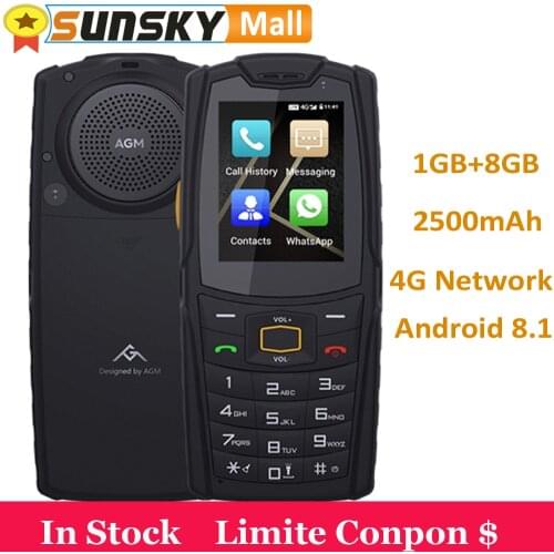 AGM M7 Keyboard Phone 1GB 8GB IP68 Button Touch Smartphone 2500mAh Battery 2.4 inch Android 8.1 4G EU Version Wifi Cell Phone