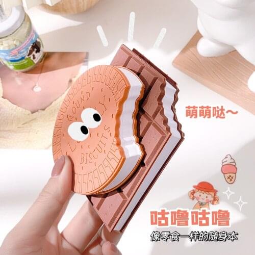 80sheets Creative Chocolate Shape Sticky Note Student Cartoon Cute Note Pad Can Tear Handwritten Memo Notebook