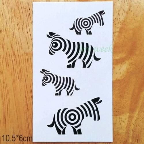 Waterproof Temporary Tattoo sticker cut zebra tattoo pinto animal tatto stickers flash tatoo fake tattoos for girl boy kid child