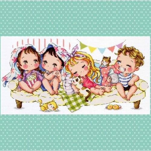 14/16/28/25CT/22CT G111 Stich Cross Stitch Kits Craft Packages Fabric Floss Counted Needlework Embroidery Cross-Stitching