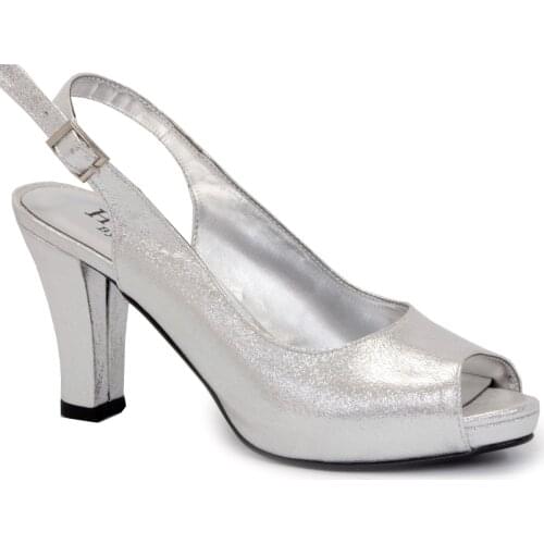 Gedikpasalı Ays 1027 Silver 2021 Summer Season Women Sandals Party Front Back Open Platform Heels Elegant Wedding Evening Dresses