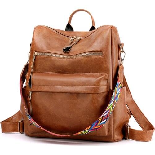 Womens New Fashion Backpack Purse Multipurpose Design Convertible Satchel Handbags and Shoulder Bag Soft PU Leather Travel Bag