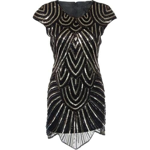 Womens 1920s Sequins Dance Dress Shining Flapper Dress 1920s Vintage Gatsby Great Gatsby Charleston Sequin Tassel Party Dress