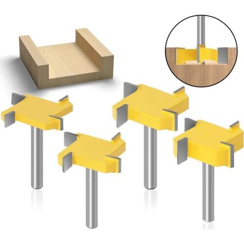 1PC 1/4" 6.35MM 6MM Shank Milling Cutter Wood Carving Flush trim bit Z4 Milling Straight Edge Slotting Milling Cutter Woodwork