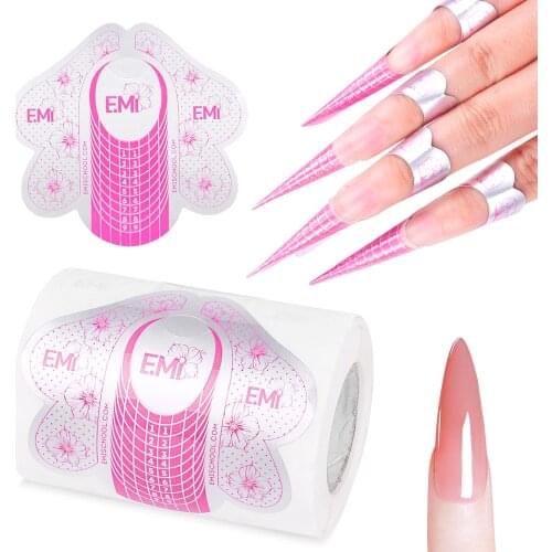 10pcs/100pcs Pink butterfly Design Nail Dual Form Sticker Acrylic UV Gel Tips Forms for extension Guide Stencil Manicure Tool