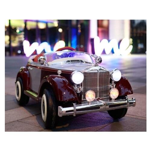 131cm electric four-wheel remote control child toy can sit in a classic car