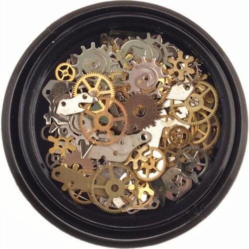 2 Box Mini Mixed Steampunk Cogs Gear Clock Charm UV Frame Resin Jewelry Fillings