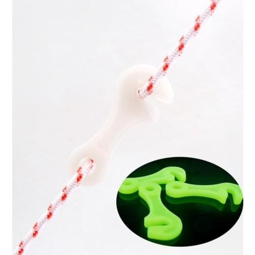 2pcs Outdoor luminous rope buckle Sky curtain tent slip fixing buckle Wrench shape plastic adjustment buckle Tent accessories
