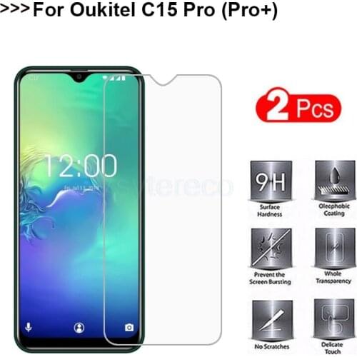 2PCS Tempered Glass For Oukitel C10 C11 C12 C13 C15 C16 C17 Pro Screen Protector Y4800 K12 K9 Phone Glass Oukitel C15 Pro