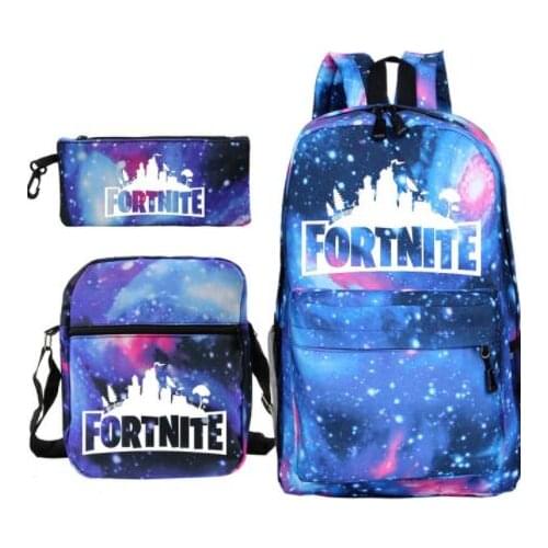 Hot Games Fortnite Backpack 3pcs Set Students School Bags Small Single Shoulder Pouch Pencil Pouch Boys Girls Battle Mochilas